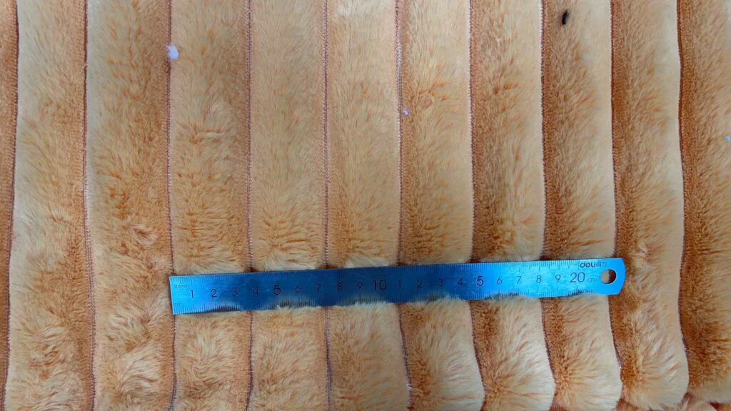Ribbed Striped Channel Faux Rabbit Fur Fleece 350 GSM (BK20240522B)