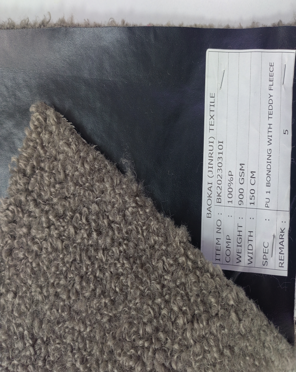 Ultra Heavyweight PU Leather Bonded Teddy Boucle Fur (BK20230310I)
