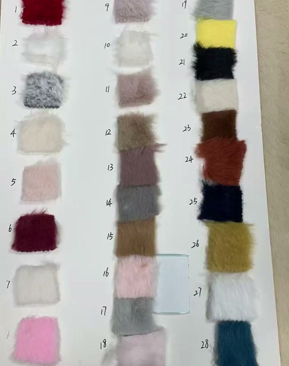 Solid Faux Rabbit Fur Fleece — 27 Colors Factory Swatch Card