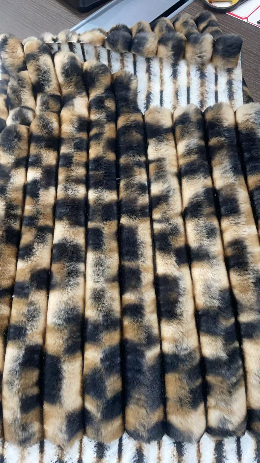 Printed Striped Channel Faux Rabbit Fur Fleece Fabric Wholesale - Shaoxing Baokai Textile