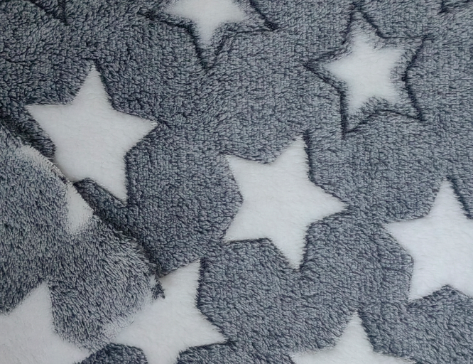 Double-Sided Brushed Flannel Fleece with Rubber Star Print 227 GSM (Q02)
